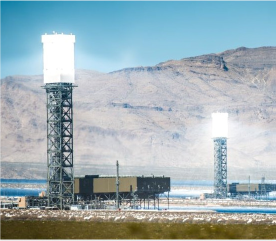 Concentrated Solar Thermal Plant Tower in the Mojave desert, California.